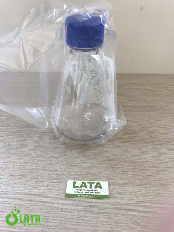2-9607-03 Sterilization Erlenmeyer Flask (Vent Filter CapFlat Bottom)Bình tam giác nhựa  500mL　4115-0500 - Ảnh 2