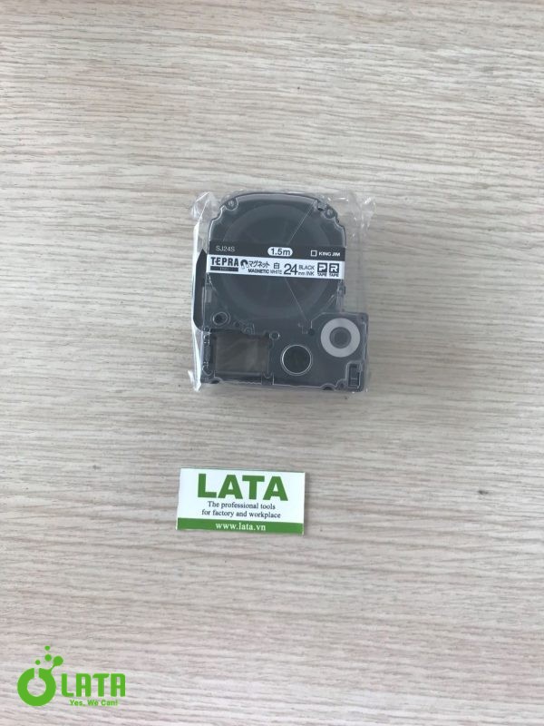 62-6875-53 Hộp băng mực Tepra PRO màu trắng chữ đen 24mm SJ24S - Ảnh 2