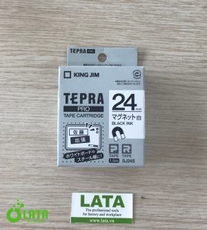 62-6875-53 Hộp băng mực Tepra PRO màu trắng chữ đen 24mm SJ24S