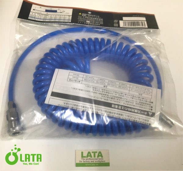 α urethane coil hose blue with coupling 6mroll Dây khí TUCH -7B - Ảnh 2