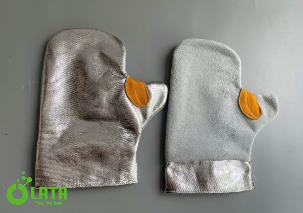 Heat-resistant gloves aluminum carbon Kevlar (R) leather standard Găng tay chịu nhiệt